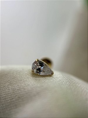 Labret gota zircônia novo - Titânio