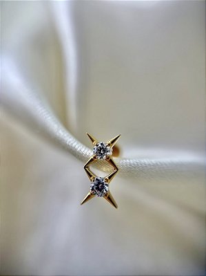 Labret ponto de luz duplo - Titânio gold