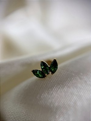 Labret 3 navetes  VERDE- Titânio gold
