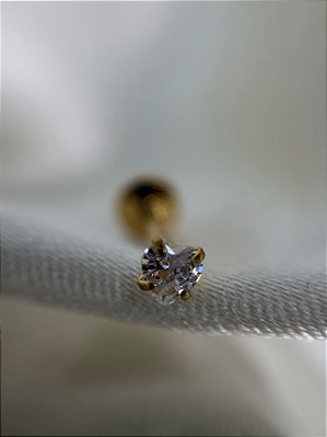 Labret zirconia coração PVD Gold -Titânio