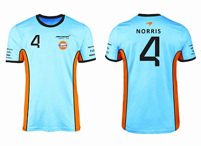 Camisa Mclaren Gulf Lando Norris 2022