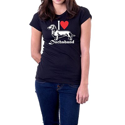 Camiseta Eu Amo Cachorro Dachshund