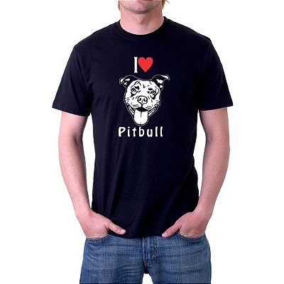 Camiseta Eu Amo Cachorro Pitbull