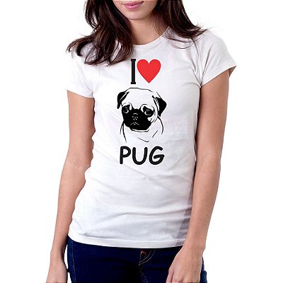 Camiseta Eu Amo Cachorro Pug