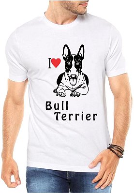 Camiseta Eu Amo Cachorro Bull Terrier