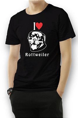 Camiseta Eu Amo Cachorro Rottweiler