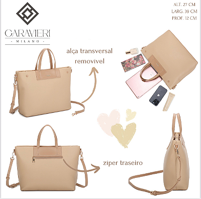 Bolsa Shopping Bag Feminina Caravieri Milano Jade