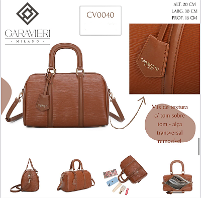 Bolsa Baú de mão Feminina Caravieri Milano Quinn