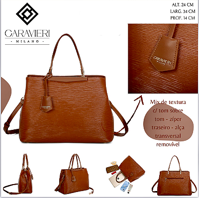 Bolsa Tote de ombro Feminina Caravieri Milano Gala