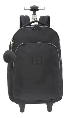 Mochila de Rodas Crinkle Up4You Preta com Chaveiro