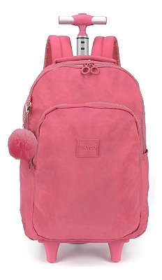 Mochila de Rodas Crinkle Up4You Salmão com Chaveiro