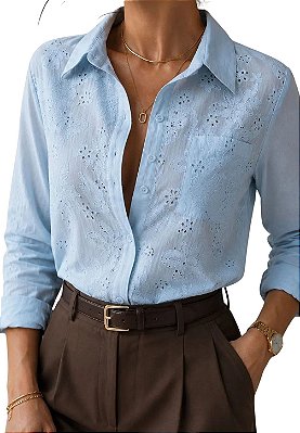 Camisa Social Manga Longa em Lese