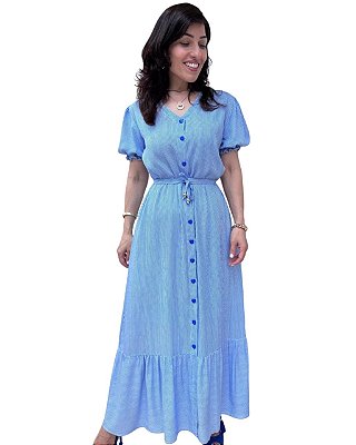 Vestido Chemise Listrado Eunice
