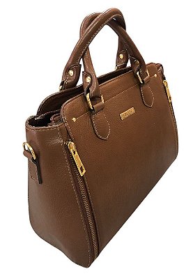 Bolsa Estruturada Tote Caramelo 100% Couro Amanda