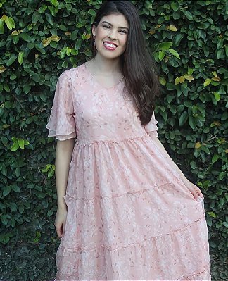 Vestido Chiffon - Rosa