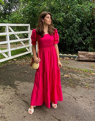 Vestido Pink com Bordados