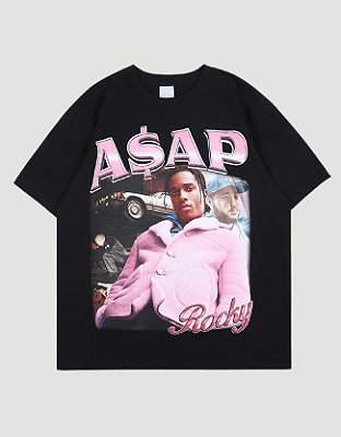 Camiseta Vintage "A$AP" ASAP Rocky Logo Rosa