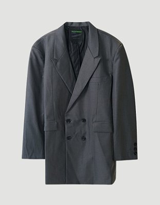 Blazer Double-Breasted Cinza
