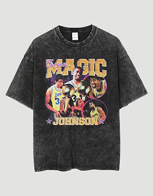 Camiseta Vintage Reprinted Washed Magic Johnson