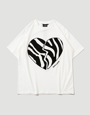Camiseta Oversized "Broken Heart Zebra" Cityloco