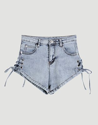 Micro Shorts Jeans Cintura Alta