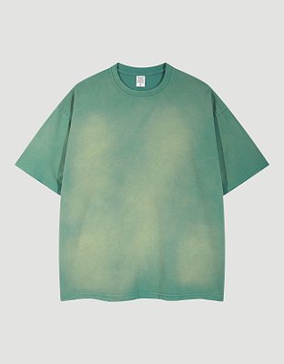 Camiseta Oversized Washed Green Wave