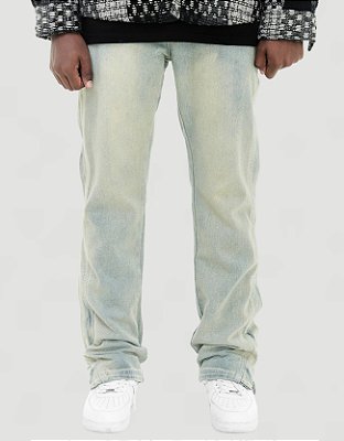 Calça Jeans Básica Skinny Fit Azul Seco com Barra Ajustável
