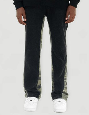Calça Jeans Light Fit Half Camo Half Black