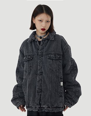 Jaqueta Jeans Preta Clara com Tag - NOISER | Street-Fashion
