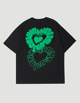 Camiseta Preta Original Heart Green