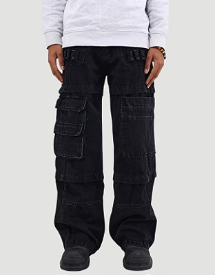 Calça Jeans Trend Cargo Noir