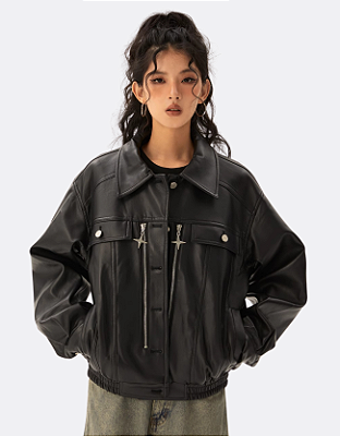Jaqueta Noir Sliced Biker