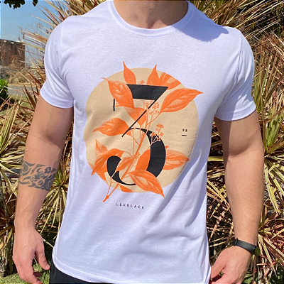 Camiseta Masculina Folhagem  em Algodão Premium