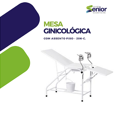 Mesa Ginecológica pintada, com assento fixo - 206-C