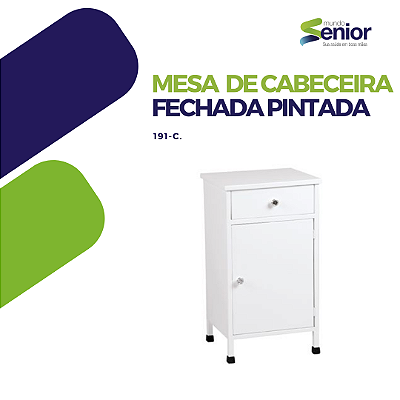 Mesa de cabeceira fechada pintada com 1 porta e 1 gaveta - 191-C