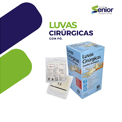 LUVA CIRURGICA ESTÉRIL LÁTEX C/ PÓ 7,5 - DESCARPACK 50 PARES