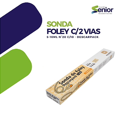 Sonda de Foley com 2 Vias 5-10ml N°20 C/10 - DESCARPACK
