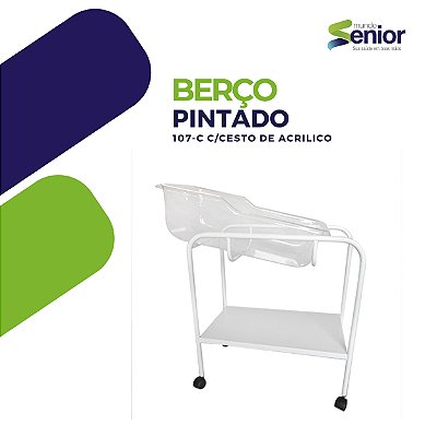Berço Pintado C/Cesto de Acrilico