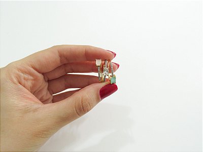 Pedra Retângulo Zircônia