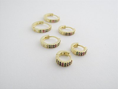 Argola Rainbow Zircônia