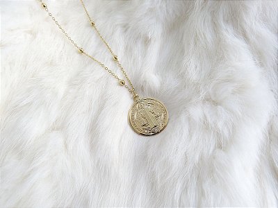 Medalha São Bento + Corrente Bolinha