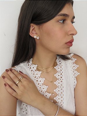 Gravatinha com Coração Zircônia
