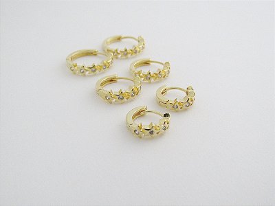 Argola estrela zircônia