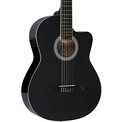 Violão Elétrico Vogga VCE310 Clássico Cutaway Nylon Black