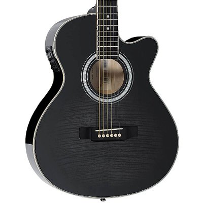 Violão Elétrico Vogga VCE330BMF Mini Jumbo Aço Black Maple