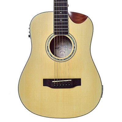 Violão Elétrico Seizi Baby Akira Half Cutaway Natural Satin com Bag