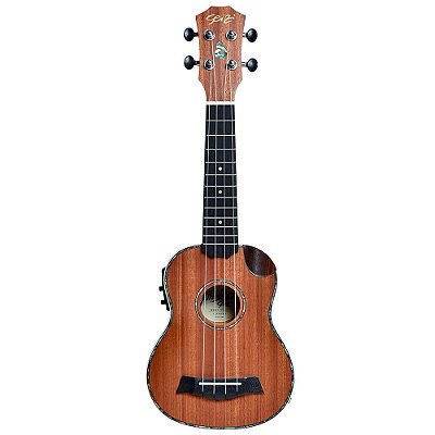 Ukulele Elétrico Seizi Maui Crush Soprano Sapele com Bag