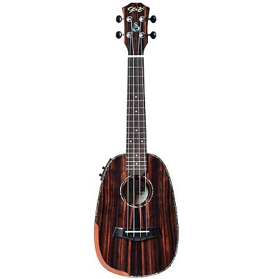 Ukulele Elétrico Seizi Bora-Bora Plus Pineapple Concert Ebony com Bag