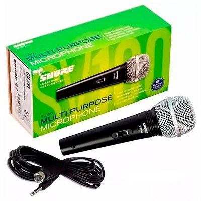 Microfone Dinâmico Shure SV100 Cardioide com Fio
