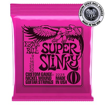 Encordoamento Ernie Ball 2223 Super Slinky 009 para Guitarra